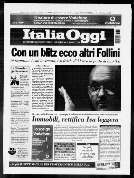 Italia oggi : quotidiano di economia finanza e politica